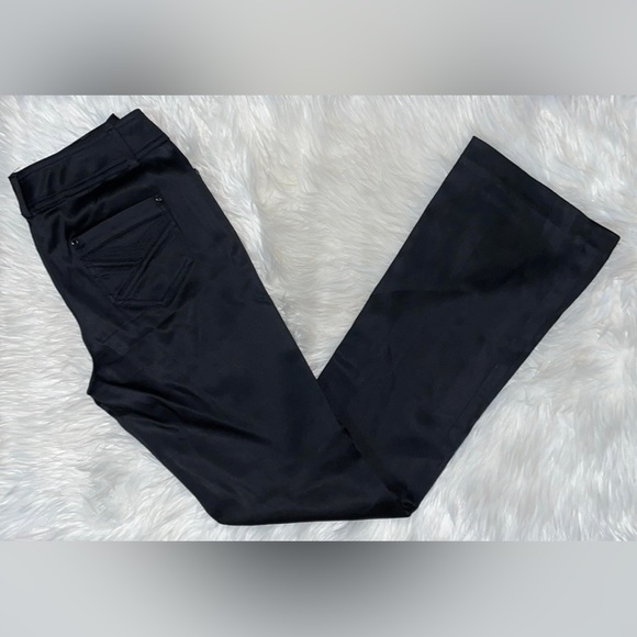 Cache Flared Pants black satin like material size 2 - Picture 2 of 6
